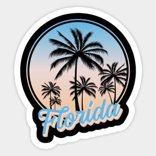 Florida Is Calling And I Must Go Retro Palm Trees Florida Sticker